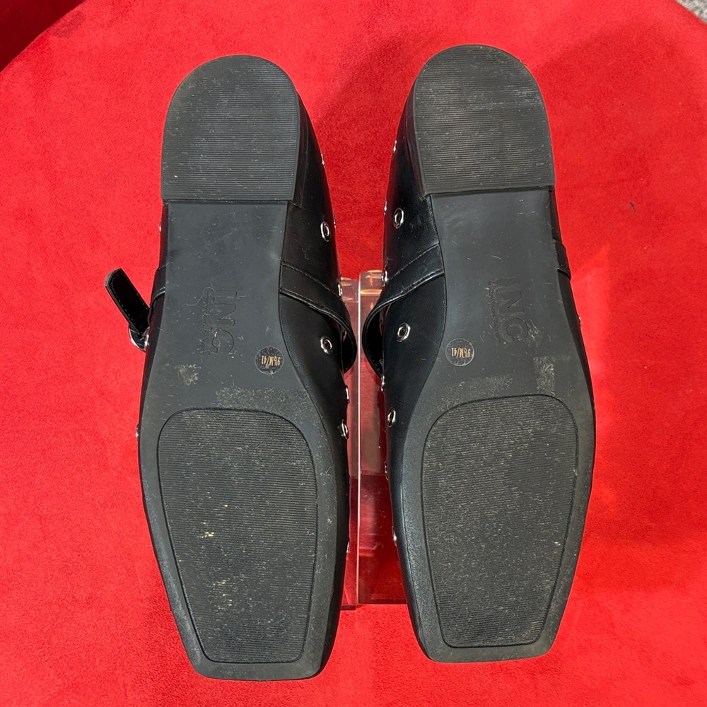 INC International Concepts Black Mary Jane Flats with Silver Grommet Accents - Picture 9 of 9